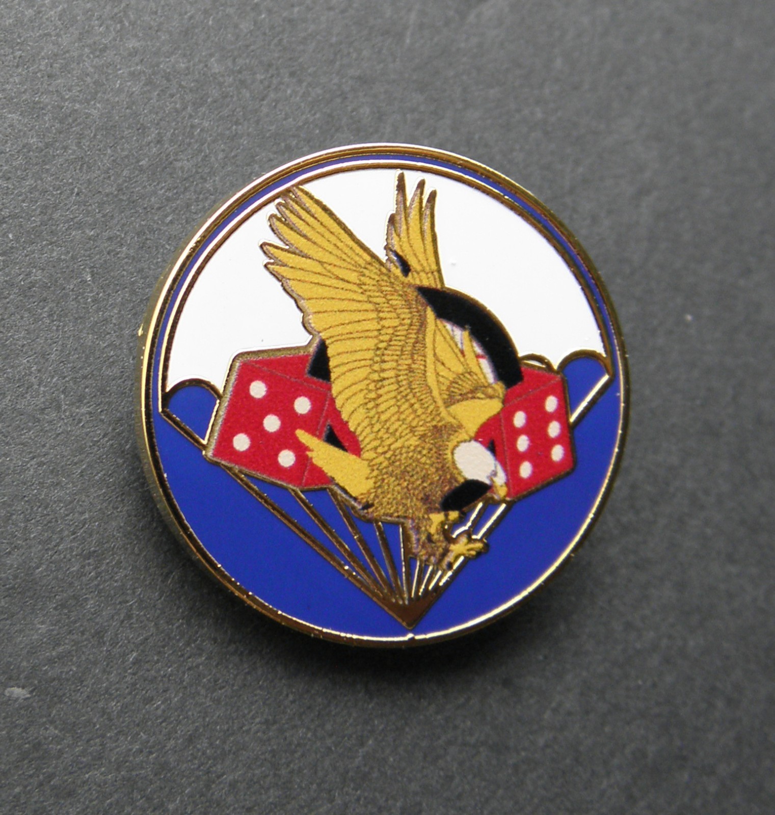 Army 506th Parachute Infantry Regiment Pair of Dice Airborne Lapel Pin 1 inch