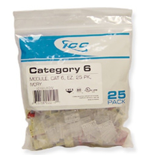 MODULE CAT 6 EZ 25 PK WHITE IC107L6CWH UPC 633758022118