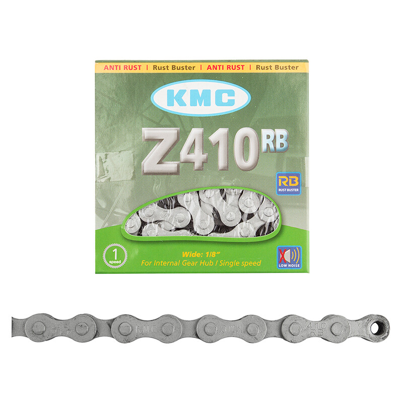 KMC 410RB Single Speed Chain Rustbuster 1/8in 112-Links Matte Silver