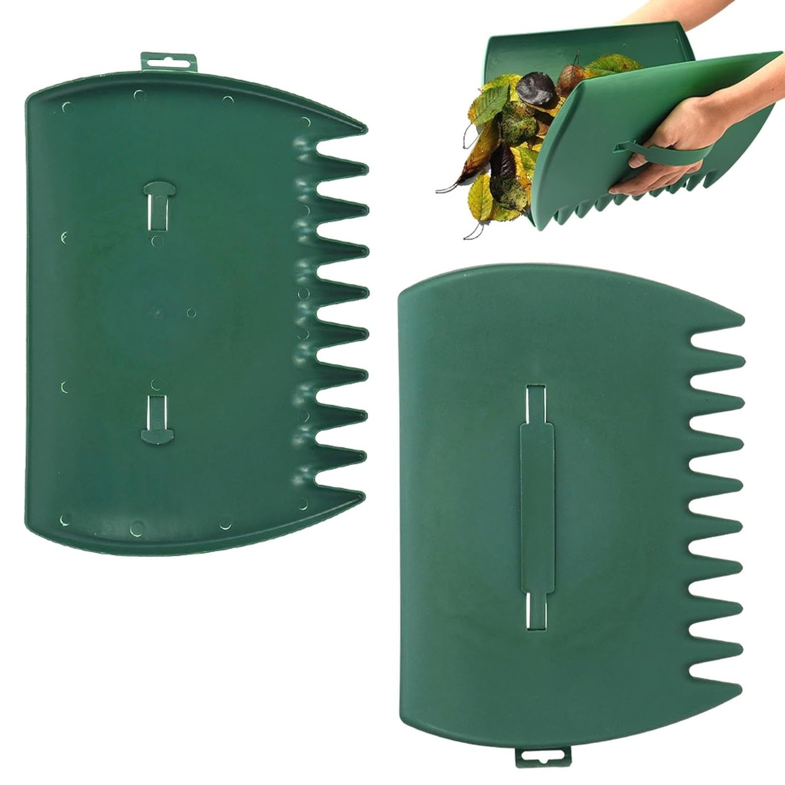 Leaf Scoops Garden Lawn Leaves Hand Rake Scoop Gardening Grass Grabber Tool Pair