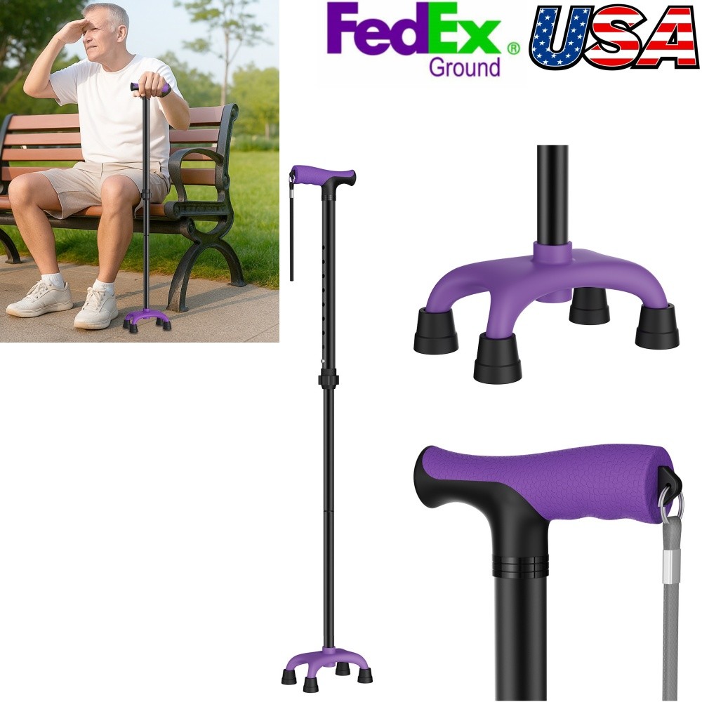 1LB Lightweight Adjustable Height Walking Cane Travel Hiking Stick For Senior US