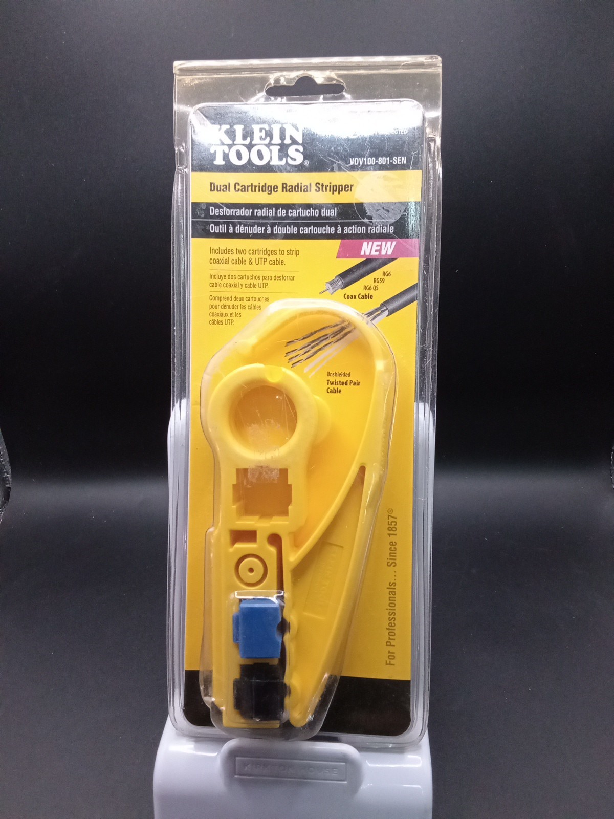Klein Dual Cartridge Radial Stripper 2 & 1 Level RG59 RG6 QS UTP VDV100-801-SEN