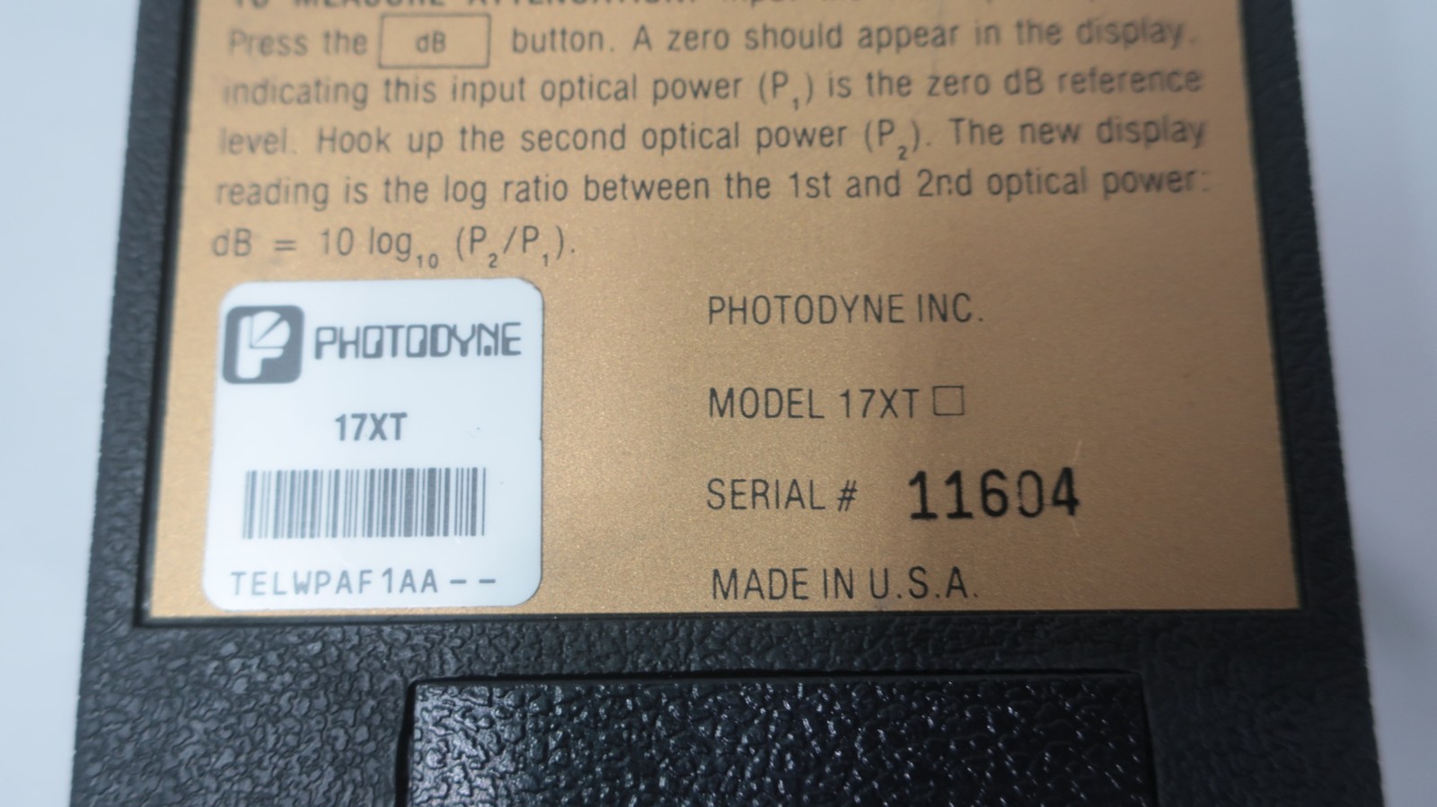 Photodyne 17XT Power Meter