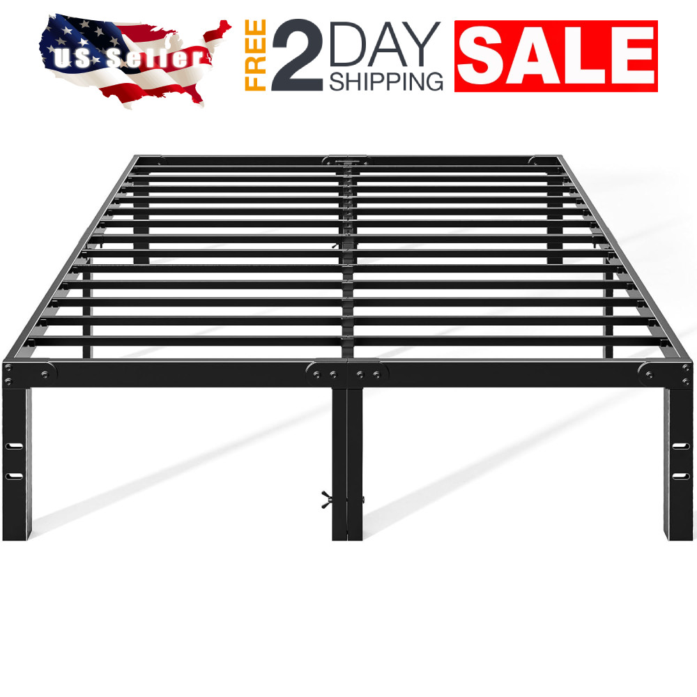 Base De Cama Full Size 14 Pulgadas Alto Marco Plataforma Metal En Oferta Baratas