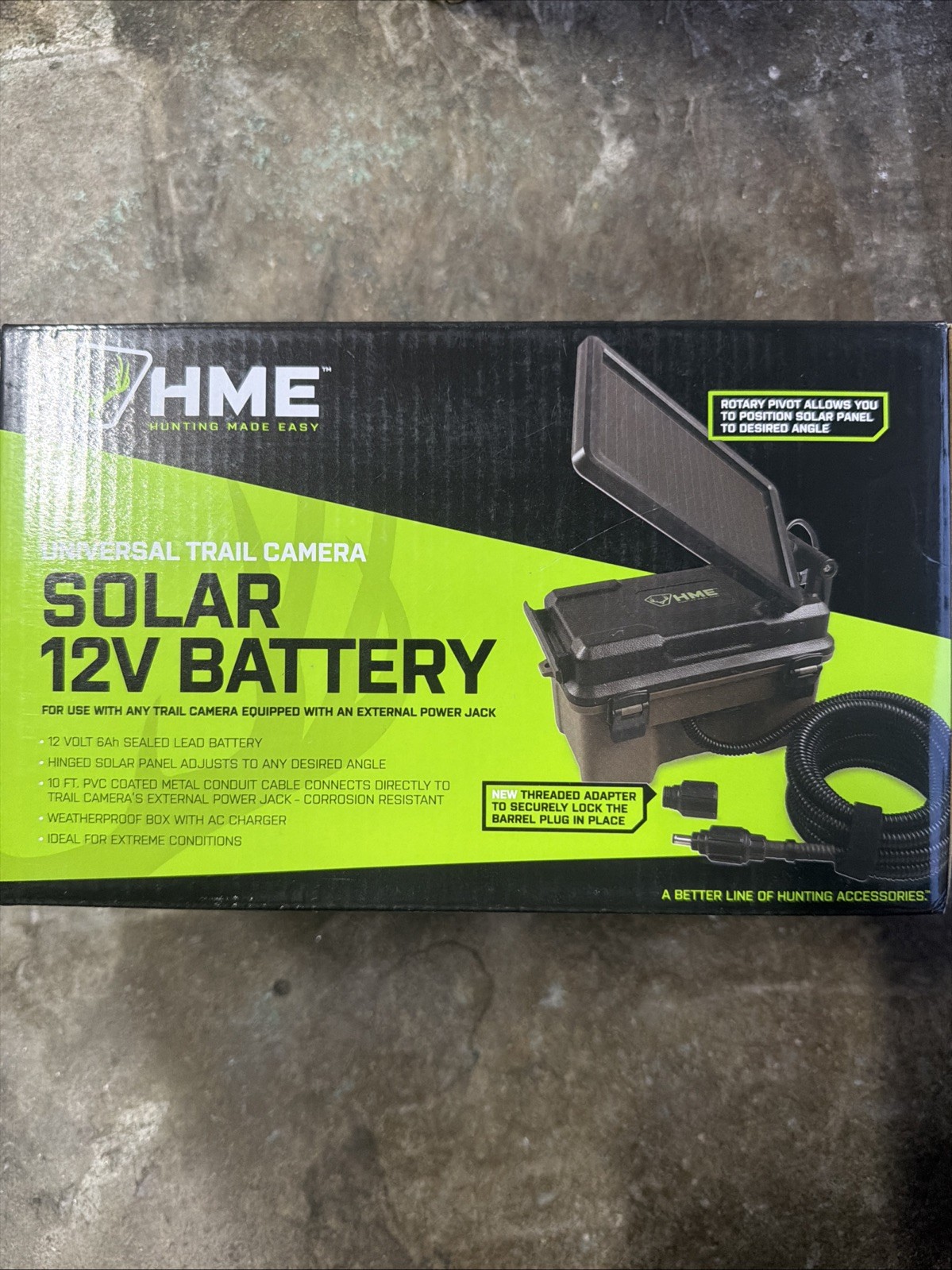 Stealth Cam HME-12VBBSLR 12V Trail Camera Solar Auxiliary Power Pack - Black/OD