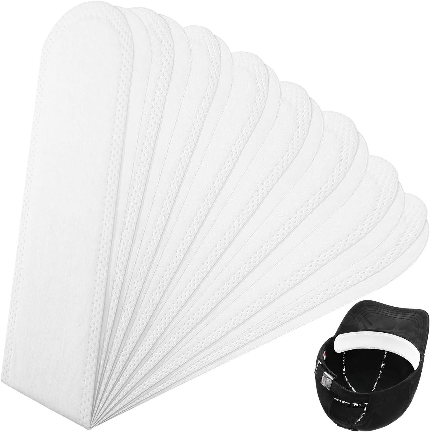 Golf Hat Liner Cap Absorbent Sweat Pad for Baseball 12.6 x 1.57 inch, White