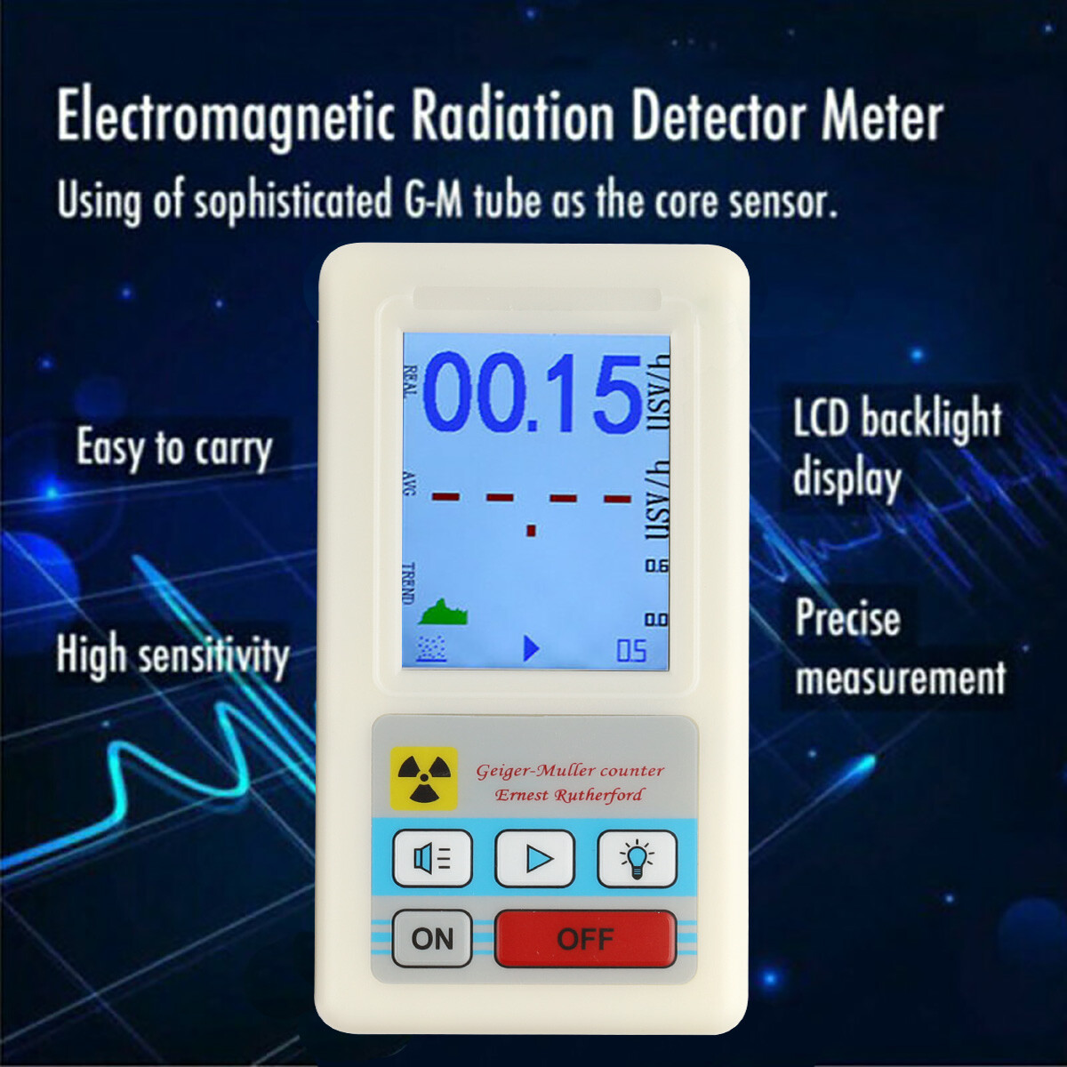 Digital LCD Geiger Counter Nuclear Radiation Detector β γ X-Ray Test Meter Tool!