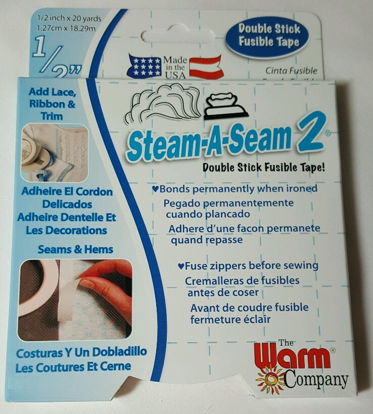 STEAM-A-SEAM 2 ~ FUSIBLE TAPE/WEB ~ 1/2" X 20 YARDS #5510