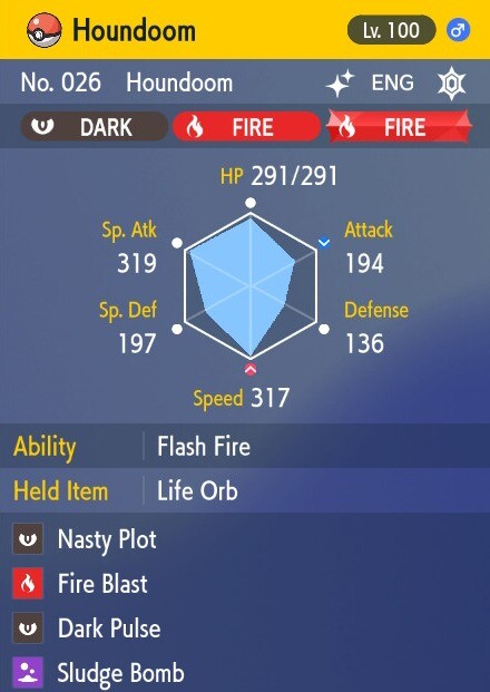 Pokemon Scarlet and Violet 6iv Shiny Max EV Houndoom