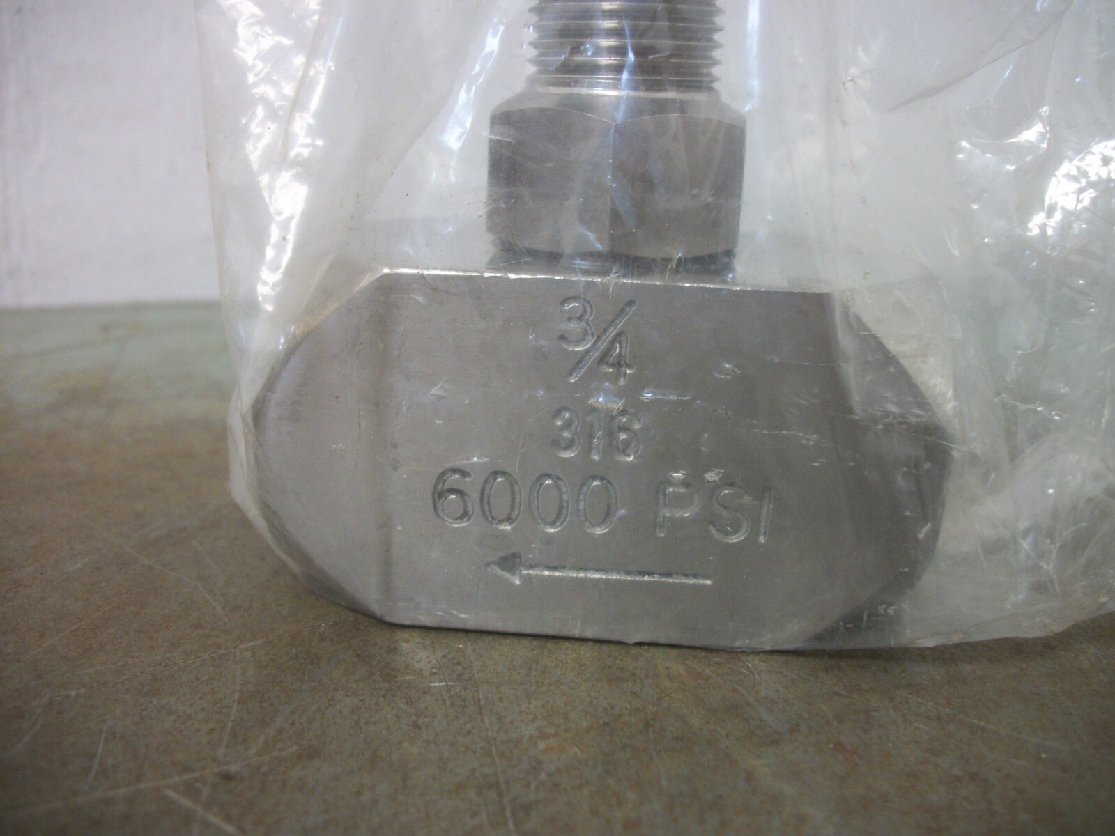 GENERIC 3/4" 316 SS NEEDLE VALVE 6000PSI NOB