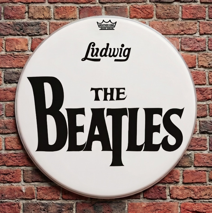 Beatles Bass Drum Head, 22", 1964, Ed Sullivan, Ringo Starr