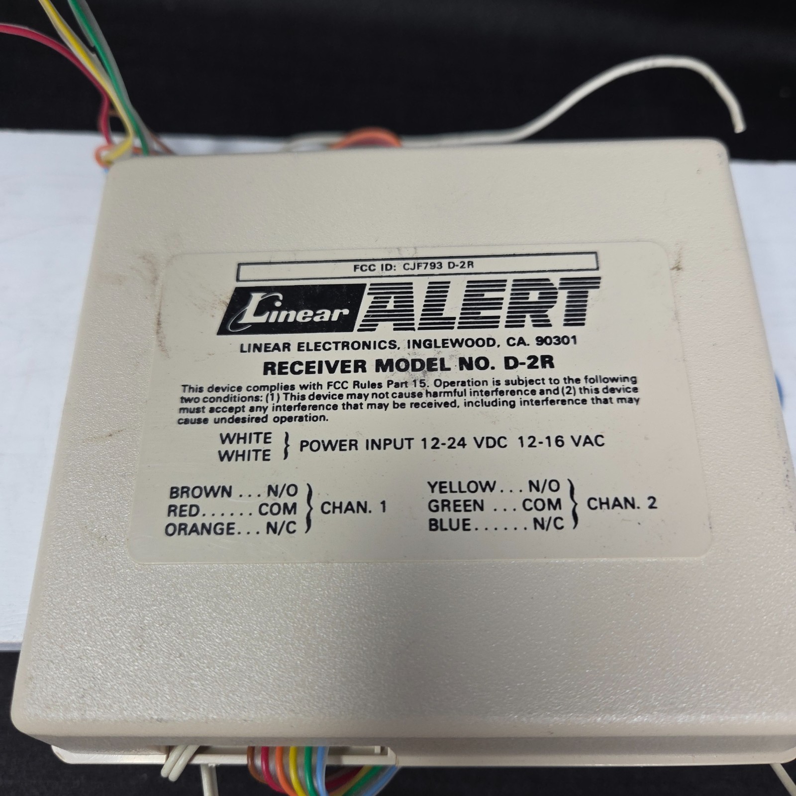 Linear Alert Security System D-2R Receiver Only Used Good Shape See Pics