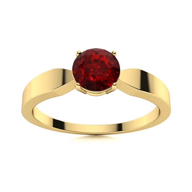 925 Sterling Silver Garnet Stone Prong Solitaire Easter Ring Jewelry