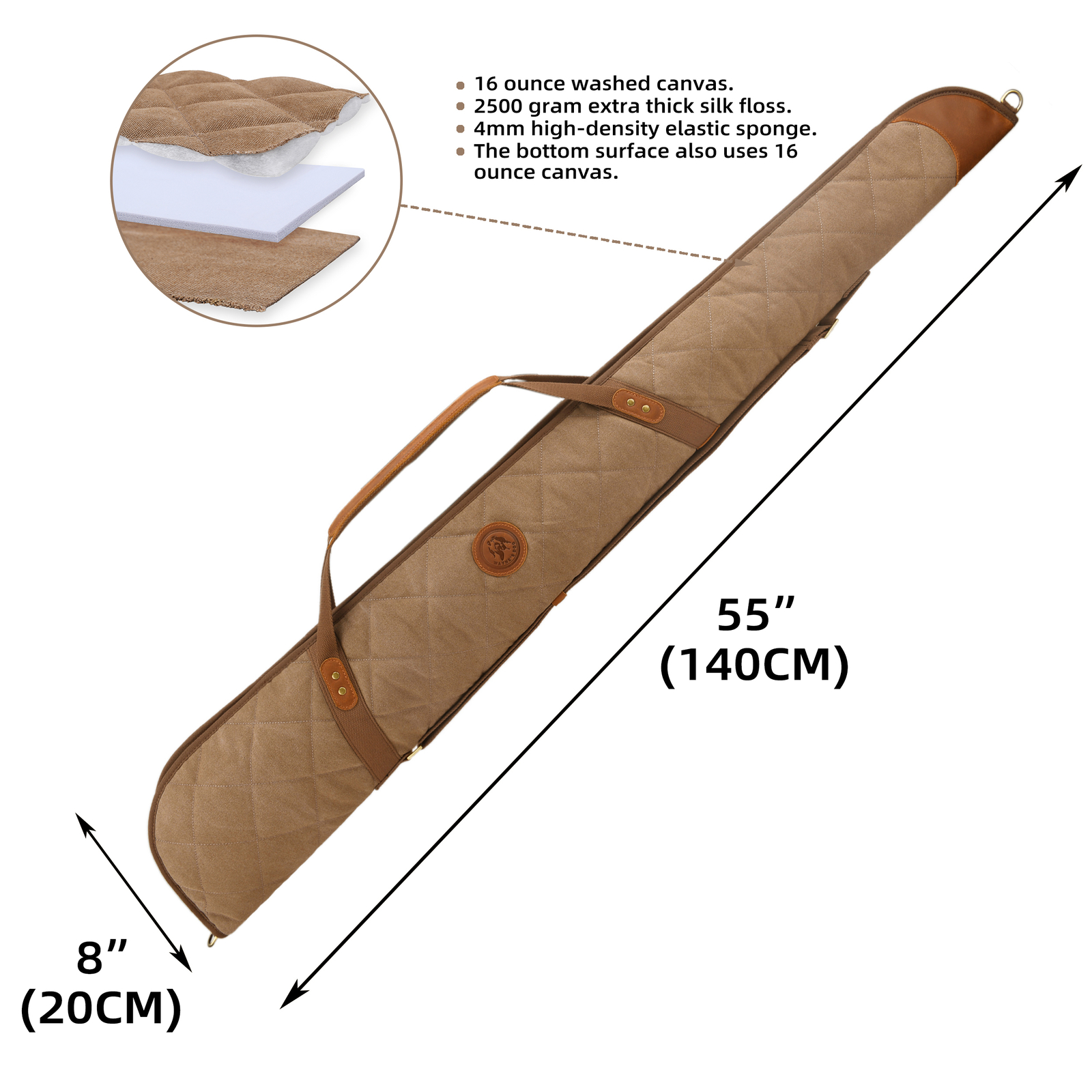 41"/55" Hunting Scoped Rifle Cover Canvas Shotgun Bag Shooting Soft Zipped Case