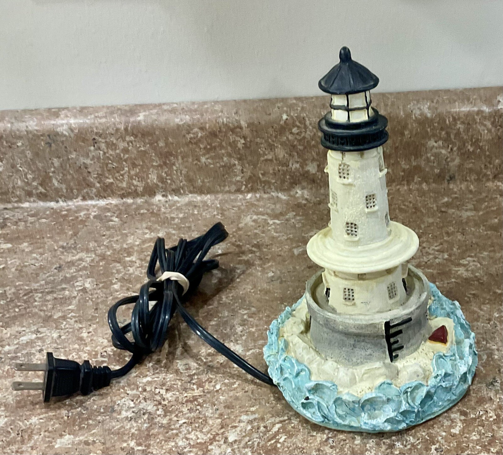 Ceramic Table-Top Lighted Nautical Lighthouse - Tested in Working Condition