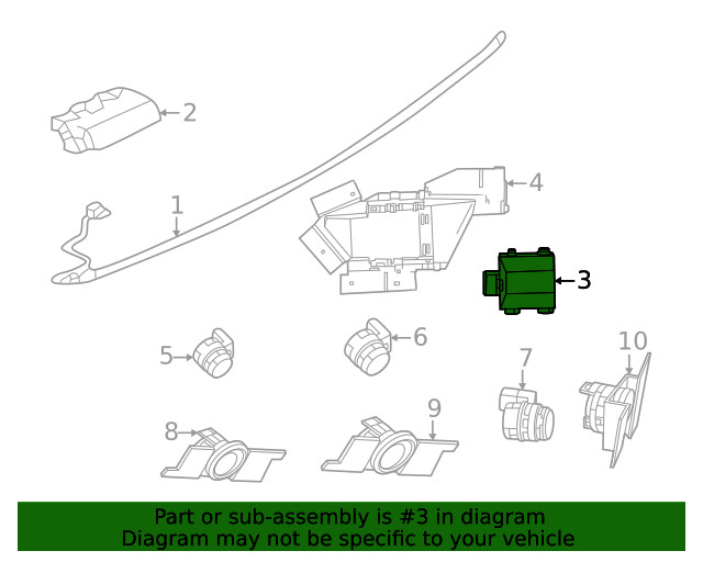 Genuine Nissan Blind Spot Detection System Warning Sensor 284N0-7SF3A