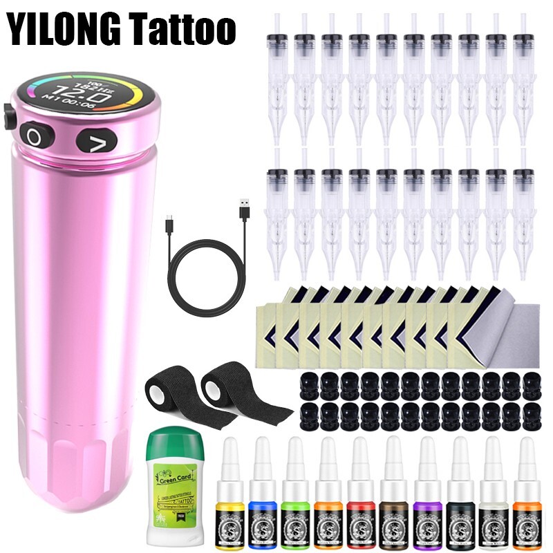 Professional Wireless Coreless Motor Tattoo Gun Machine F5 Pen Kit 2000mAh