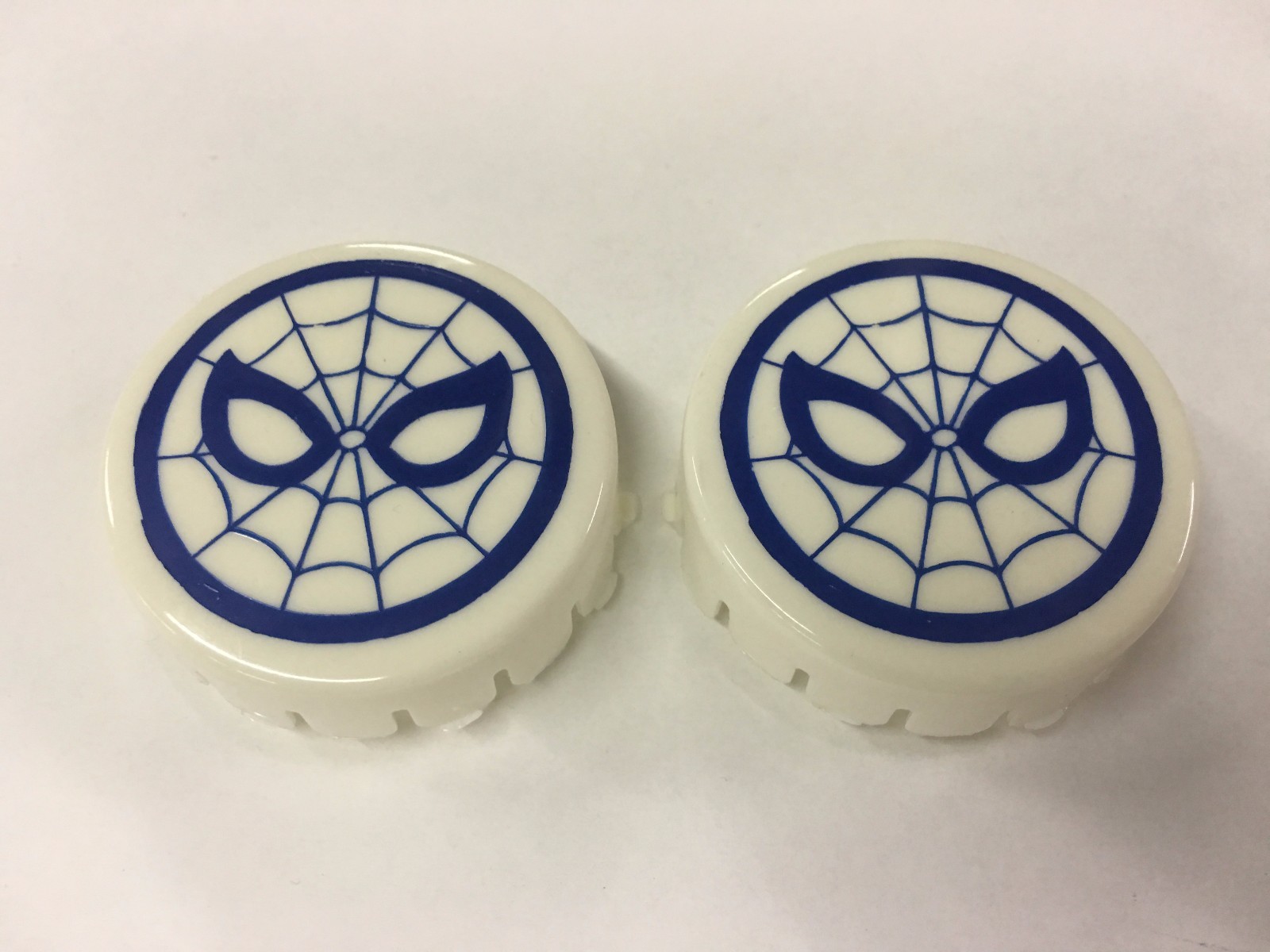 Gottlieb Spiderman Pinball Machine Playfield Pop Bumper Cap Plastic - Set of 2