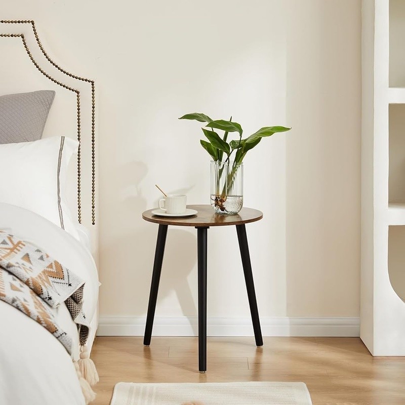 Sturdy Round Side Table Easy Assembly Versatile Lightweight Eco-friendly Design
