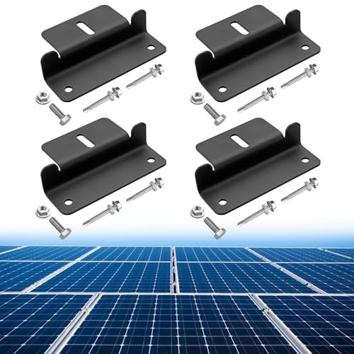 4PCS Solar Panel Mounting Z Brackets, Aluminum Solar Panel Black (4PCS）