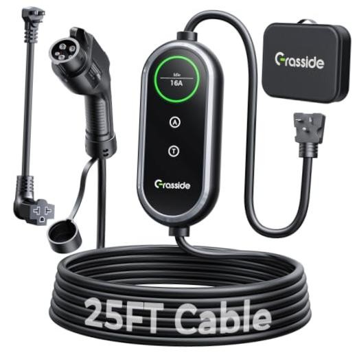 2026 New  Level 1&2 EV Charger, 8-16Amp Adjustable Current & Timer, 25FT EV