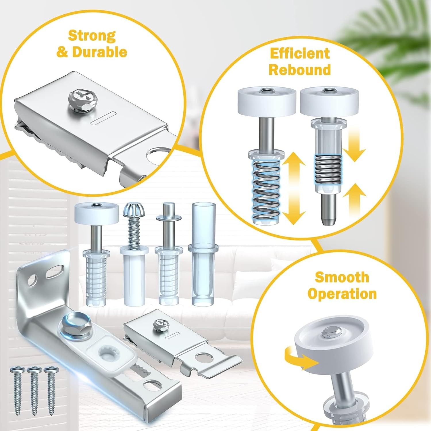 2 Pack Bi-fold Sliding Closet Doors Replacement Parts Include Top&Bottom Bracket