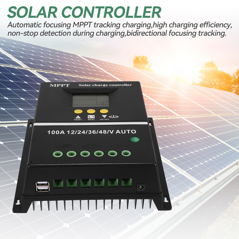12/24V 60/80/100A MPPT Solar Charge Controller Panel Battery Regulator Dual USB