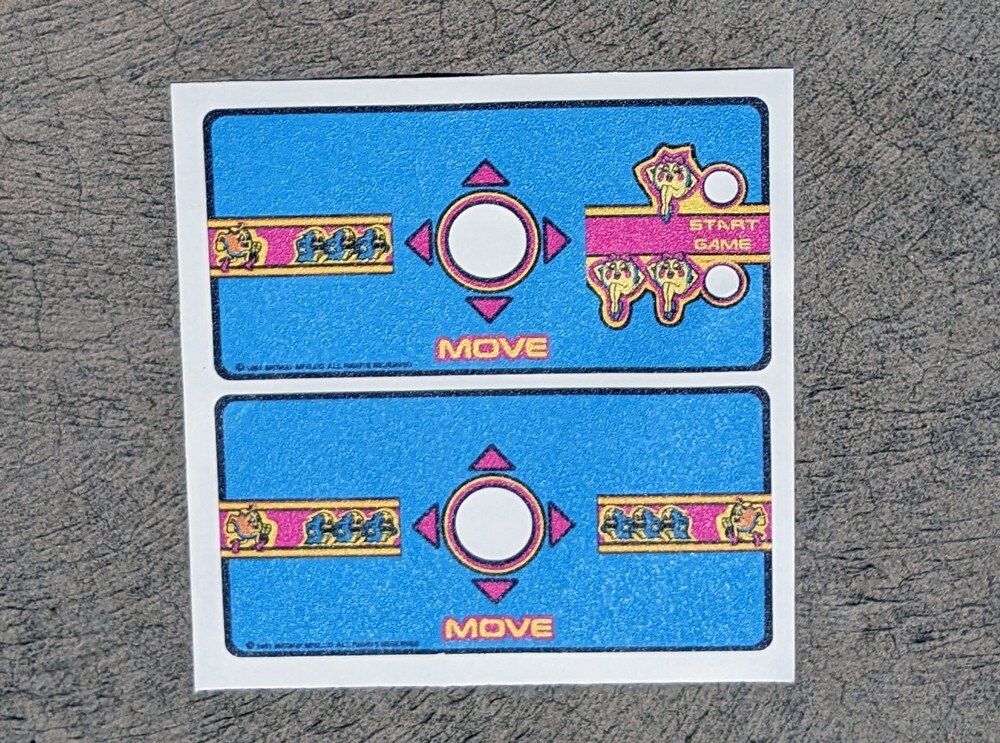 MS PAC MAN cocktail arcade machine Control Panel Overlay CPO Textured Lexan
