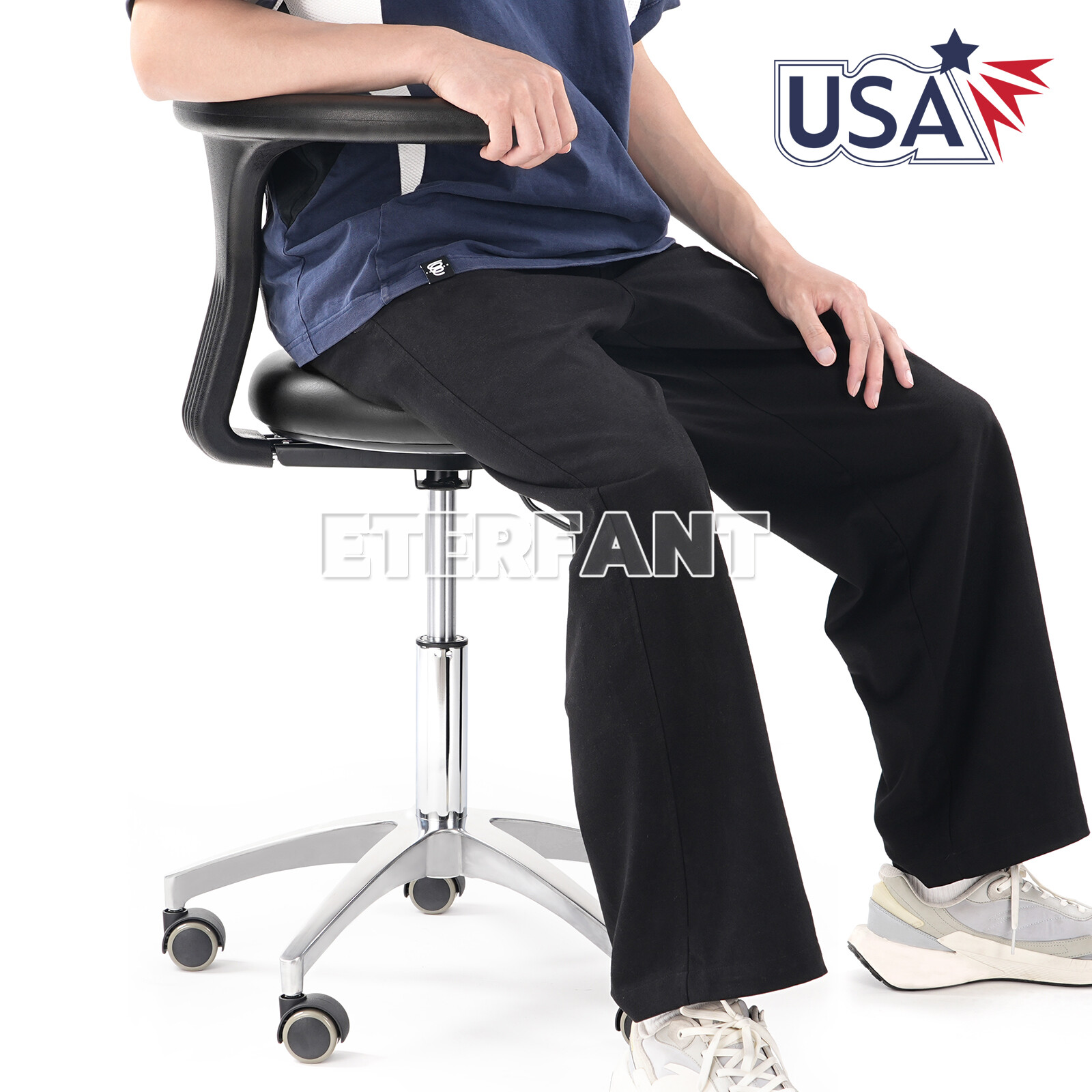 Dentist Doctor Assistant Stool Dental Adjustable Mobile Chair PU Leather US