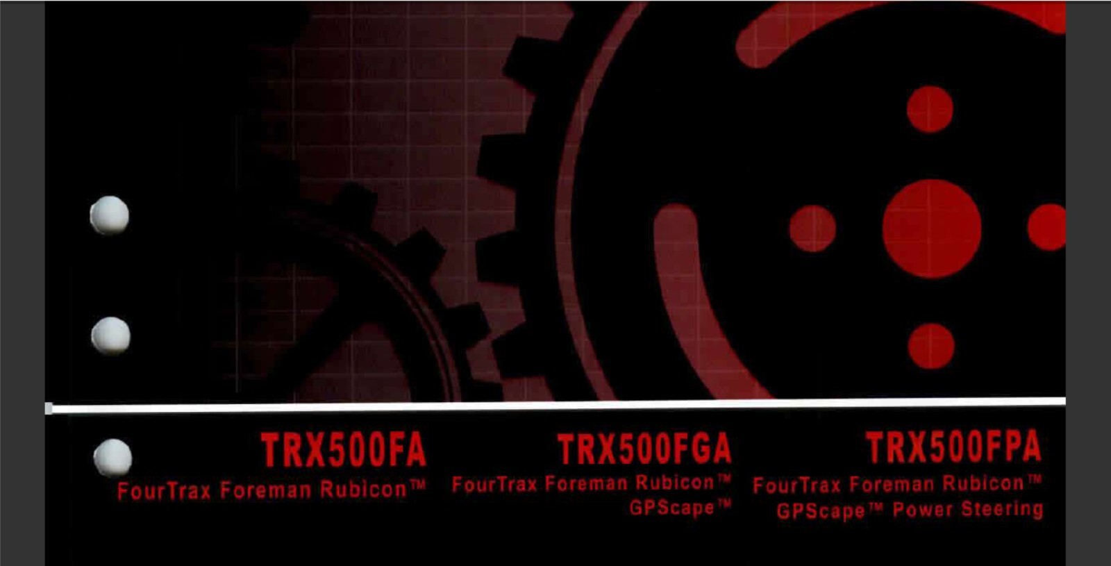 2005 2012 Honda TRX500FA FGA FPA Fourtrax Foreman Rubicon GPScape ATV WSM