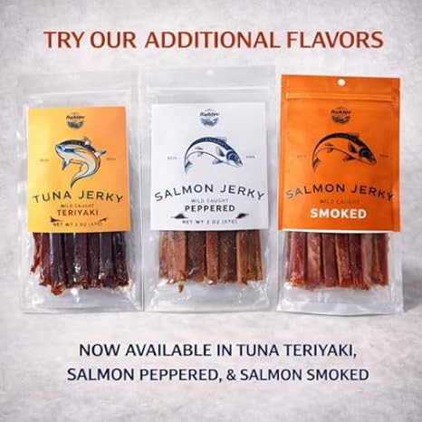 Rublev Peppered Salmon Jerky - Wild Caught High Protein Snack, 2 oz