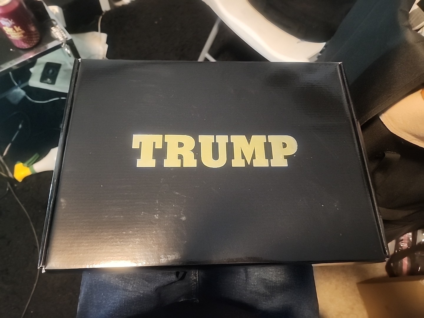 TRUMP SNEAKERS White & Gold POTUS 45 Authentic BRAND NEW Size 12 Men US Official