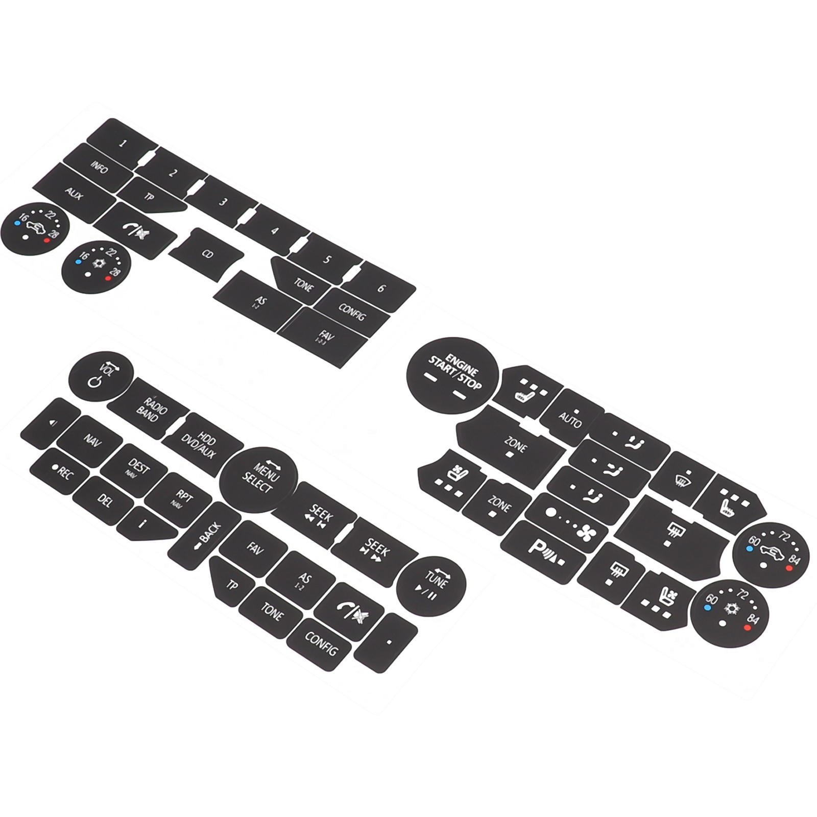 Button Repair Decals Climate Control Radio Stickers For SAAB 3rd Gen 9-5NG 9-4X