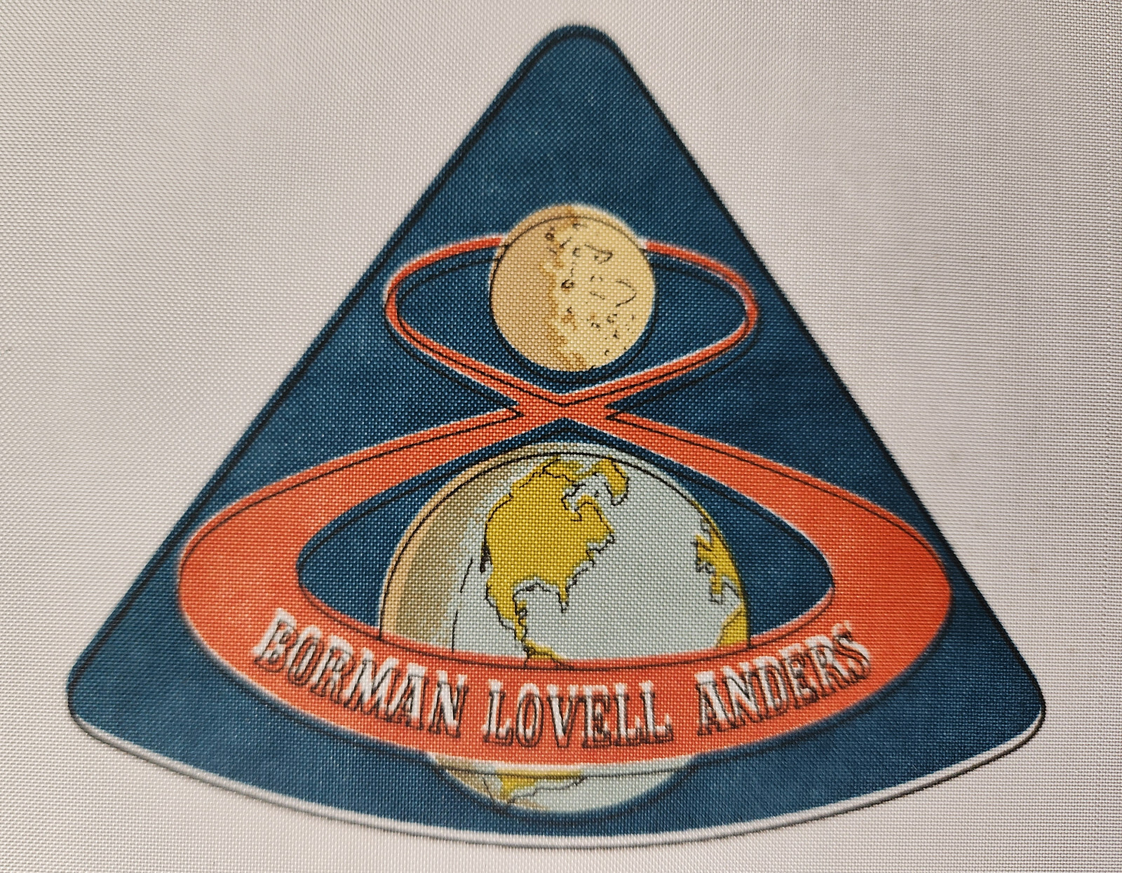 Apollo 8 Emblem Printed on a 9x9" Piece of White Beta Cloth