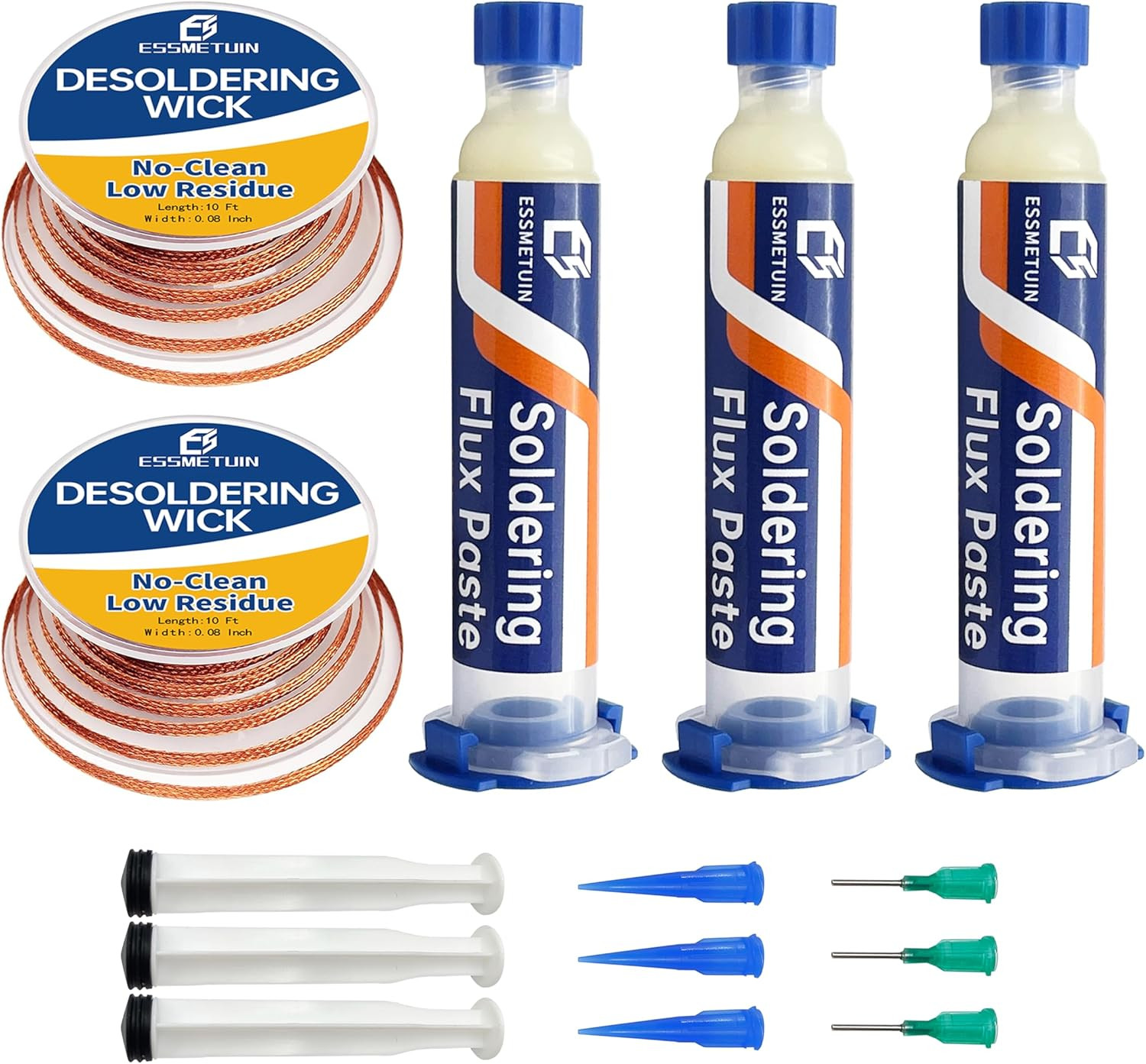 Solder Wick and Soldering Flux for Electronics Repair, No Clean Flux, Solder Rem