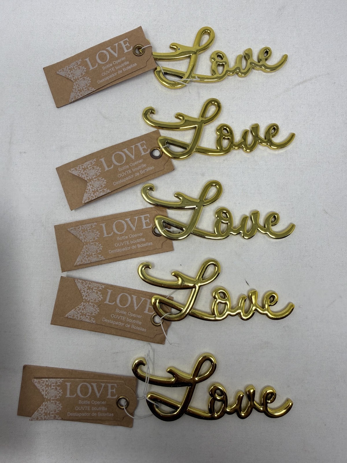 NWT LOCAL ARTIST NYC BRASS LOVE BOTTLE OPENER (Set of 5)