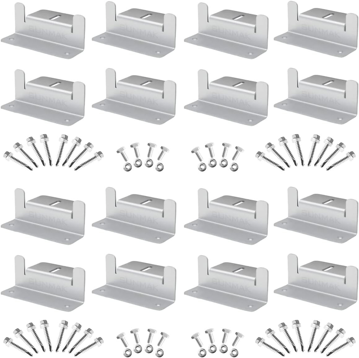 SUNMAK 16 Units per Set Solar Panel Mounting Z Brackets Solar Panel Mounting...