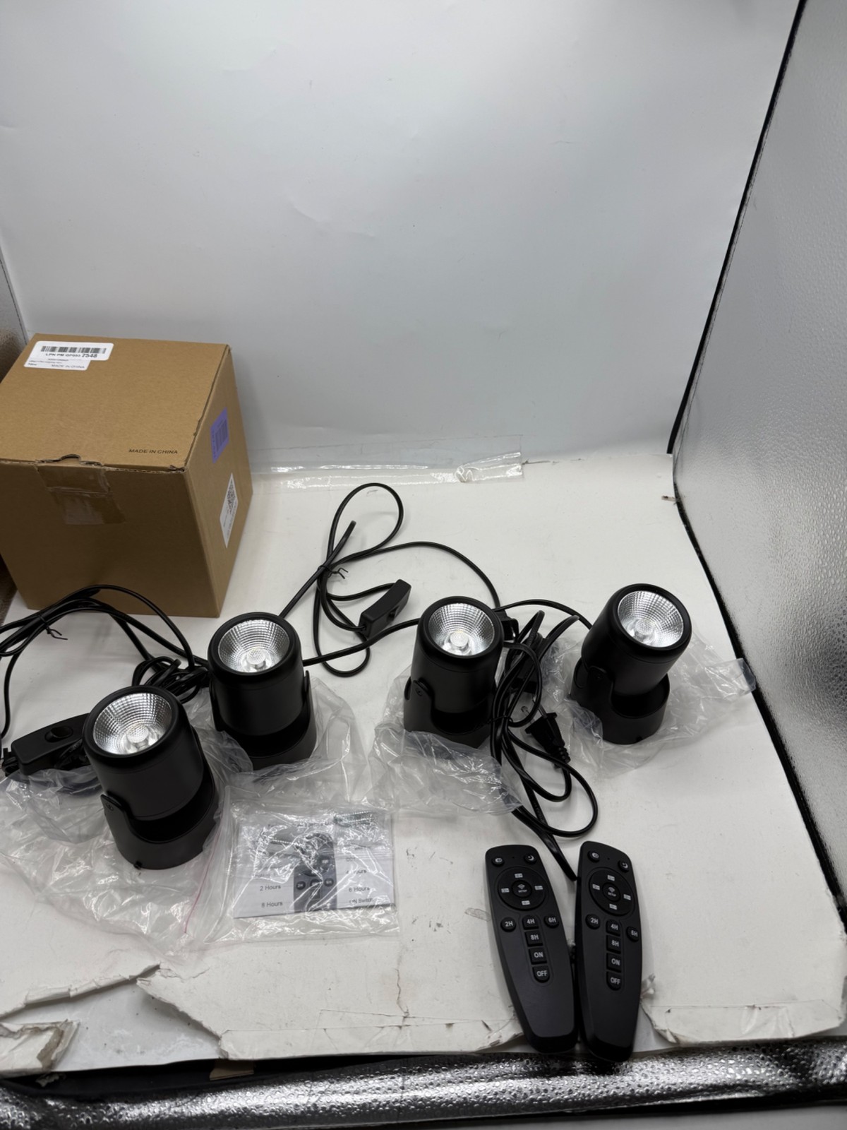 LiangJJ Uplights Indoor, 4 Pack 24W Uplighting with Timer and Remote, Stepless