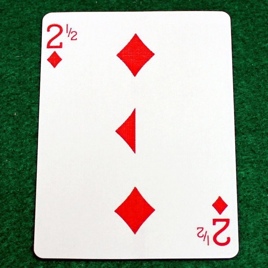 2 1/2 of Diamonds, Bicycle Printed Gaff Card, Red
