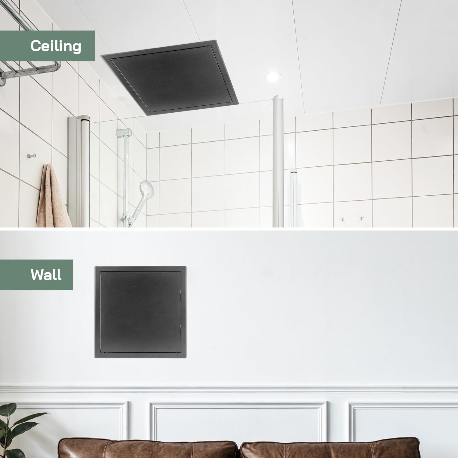 Vent Systems 12'' x 12'' Inch Anthracite Metal Access Panel with Click Functi...