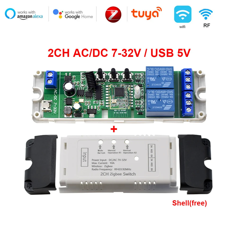 Tuya Zigbee Relay 4CH Switch Module APP Remote Control RF 433 4Channel Relay Lot
