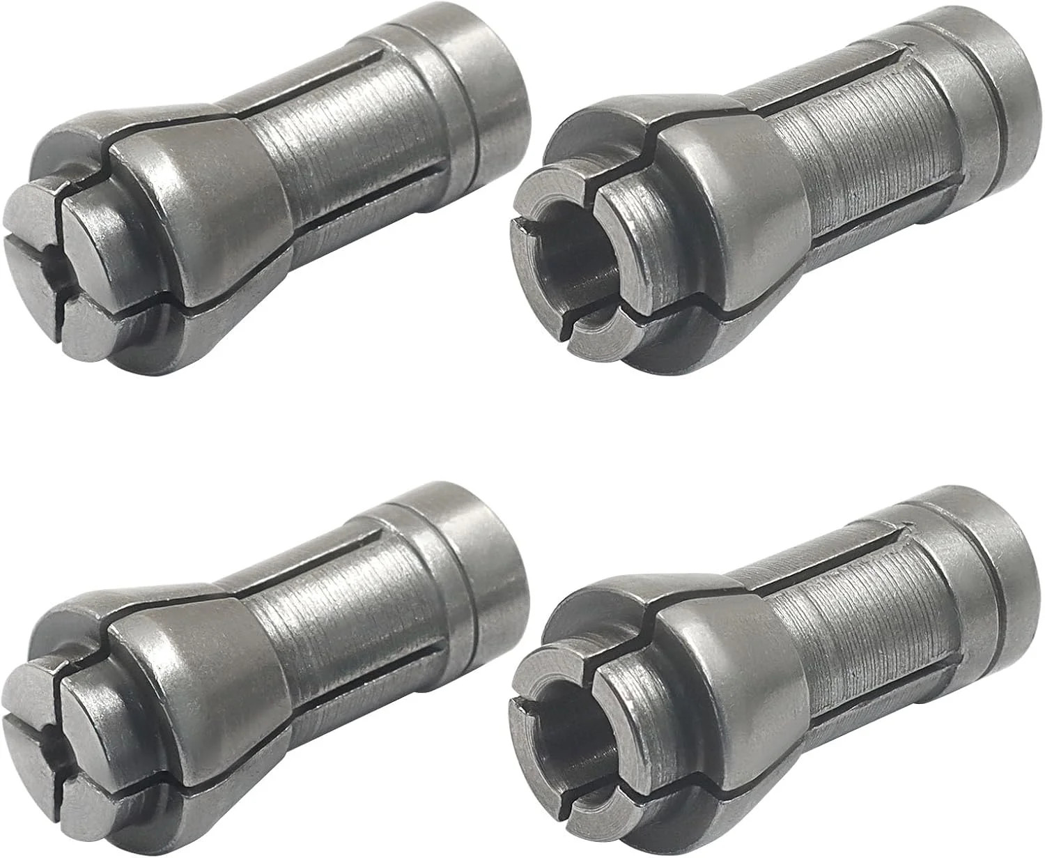 4 Pcs Die Grinder Collet Adapter Set for 1/4" & 1/8" Arbors - 3mm & 6mm Chucks
