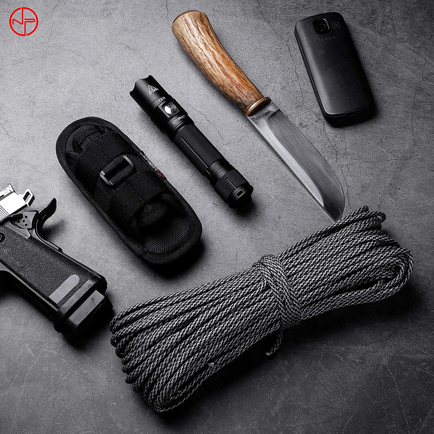 Tactical Flashlight Holster Duty Belt Bag Rotatable Clip 360 Degree Holder Case