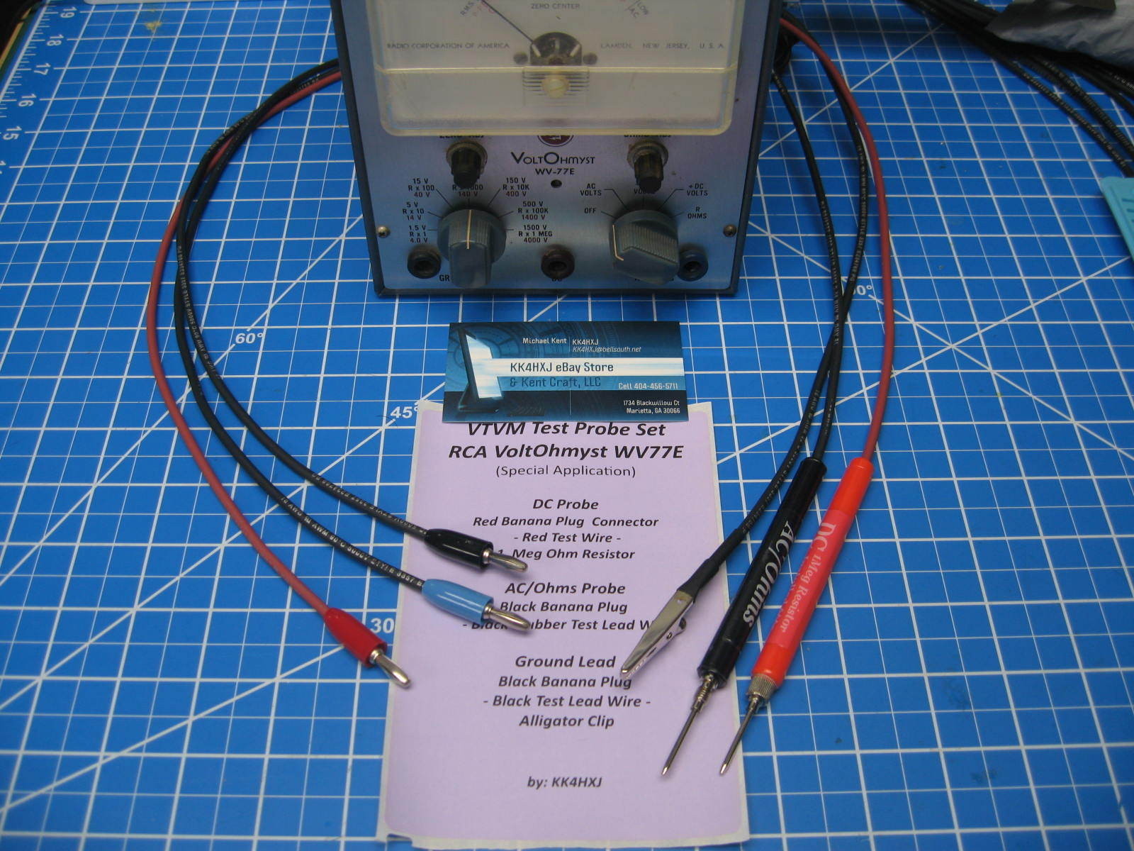 Custom VTVM Probe Set - Assembled - for RCA Voltohmyst WV77E