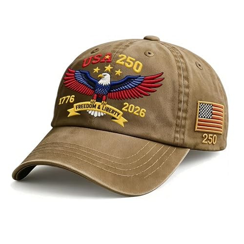 250th Anniversary Commemorative Embroidered Baseball Cap, Adjustable Cotton Hat