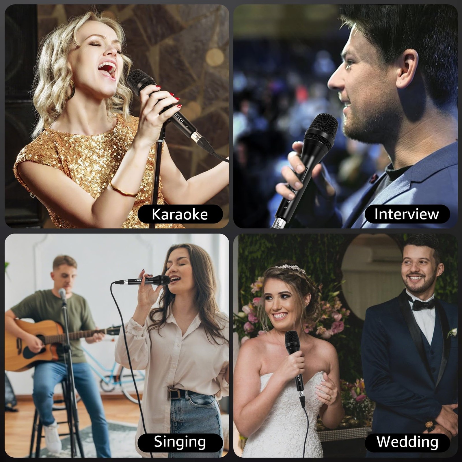 Wired Microphone for Singing,Professional Vocal Dynamic Handheld Karaoke,Card...