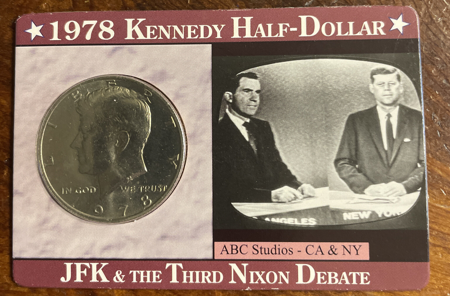 1978 50c Kennedy Half Dollars in Display Card JFK & The Family Of Mankind NATO