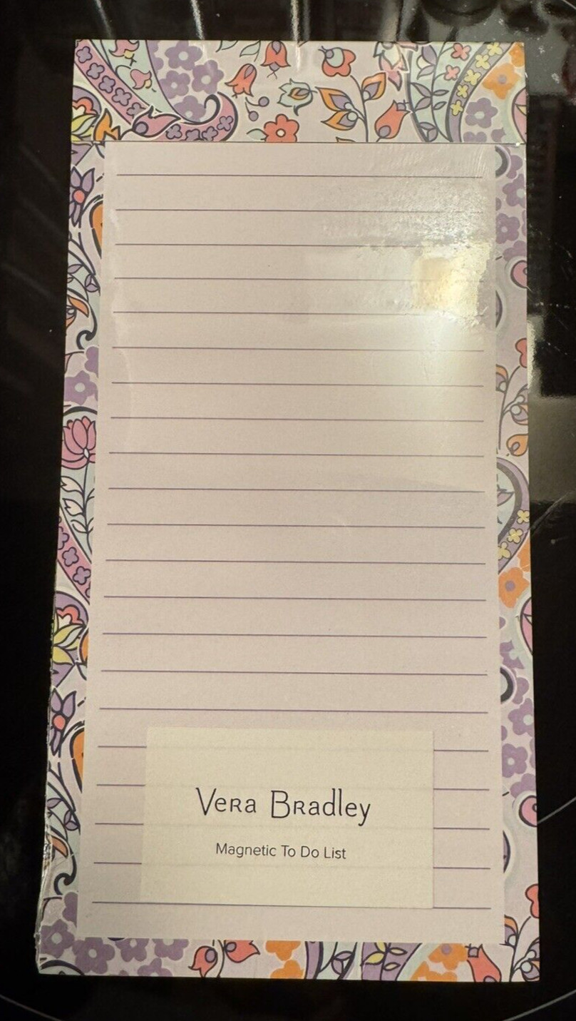 Vera Bradley Maddalena Paisley Soft Magnetic To Do List - NIP
