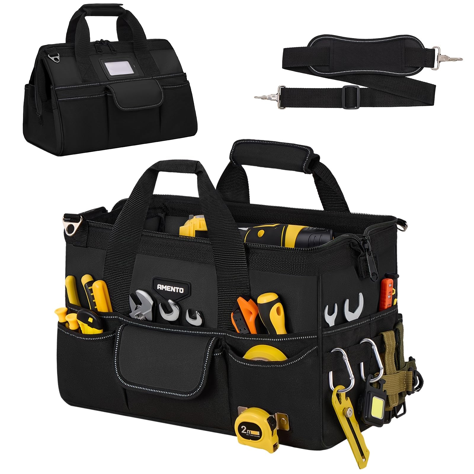16Inch Heavy Duty Tool Bag 22 Pockets Empty Box Organizer Electrician Mechanic