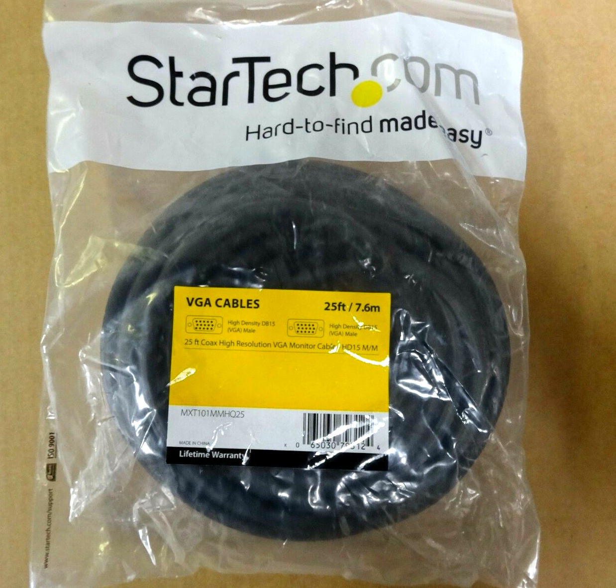 Long VGA to VGA Cable 25'   High Res VGA Monitor Cable-HD15 M/M MXT101MMHQ25